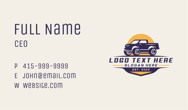 Pickup Truck Automotive Business Card Design Image Preview
