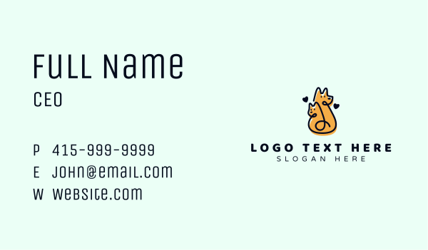 Dog Cat Heart Vet Business Card Design Image Preview