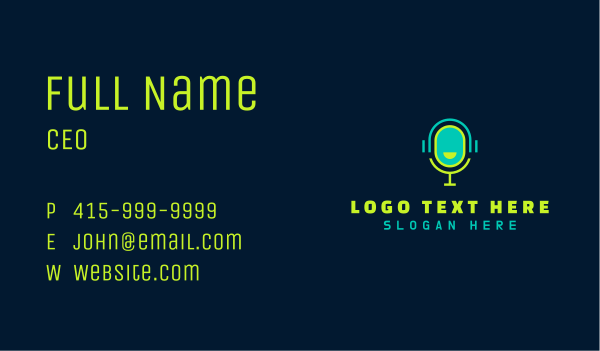 Audio Mic Headphones Business Card Design Image Preview