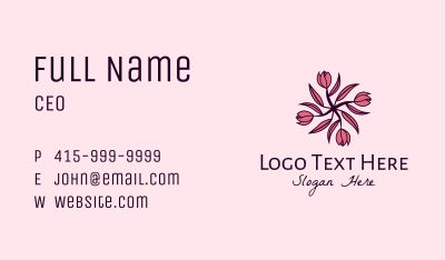 Tulip Flower Pattern Business Card Image Preview