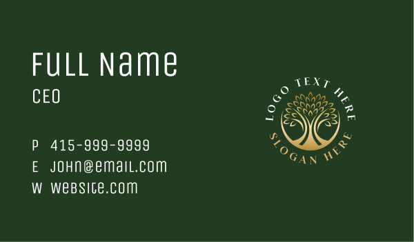 Elegant Tree Deluxe Business Card Design Image Preview