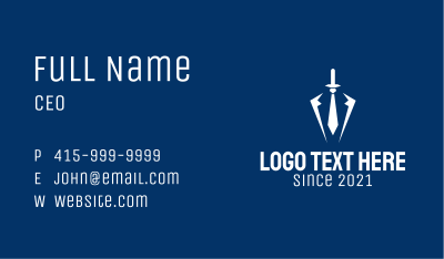 White Sword Necktie  Business Card Image Preview