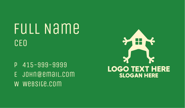 Green Frog House Business Card Design Image Preview