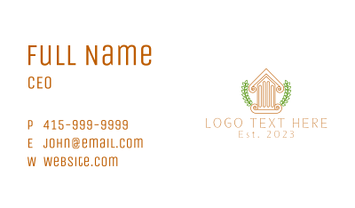 Greek Column House Business Card Image Preview