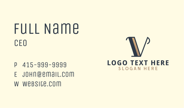 Classic Elegant Letter V Business Card Design Image Preview