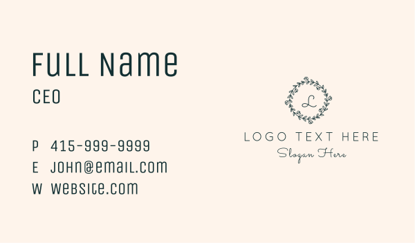 Floral Leaf Lettermark Business Card Design Image Preview