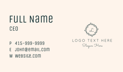 Floral Leaf Lettermark Business Card Image Preview
