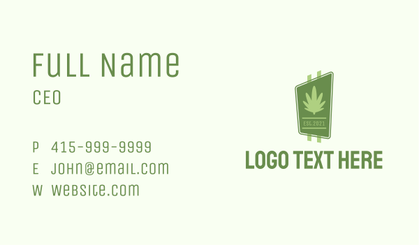 Cannabis Leaf Signage  Business Card Design Image Preview