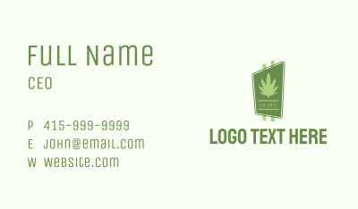 Cannabis Leaf Signage  Business Card