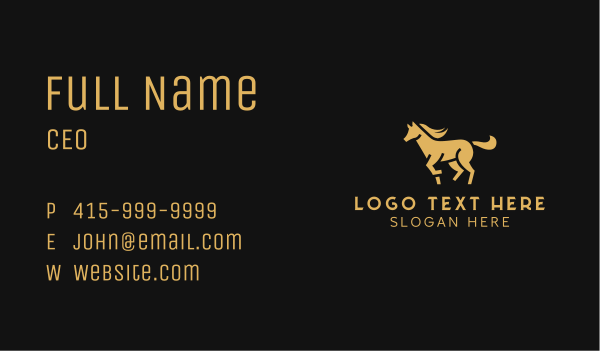 Elegant Horse Stallion Business Card Design Image Preview