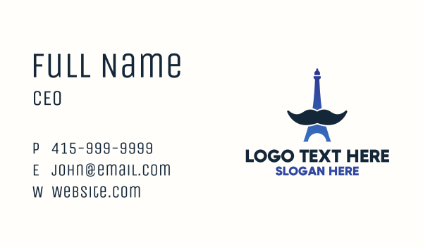Moustache Eiffel Tower Business Card Design Image Preview