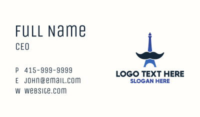 Moustache Eiffel Tower Business Card