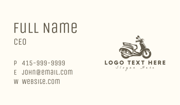 Vintage Scooter Business Card Design Image Preview