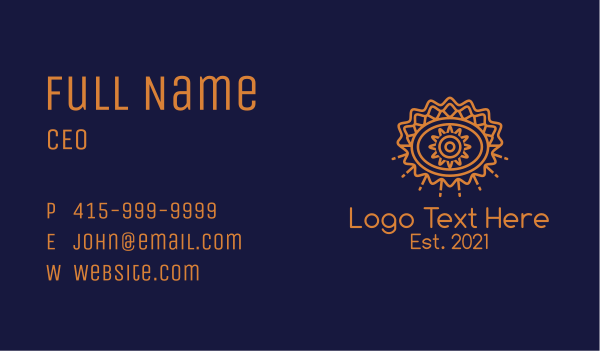 Tribal Floral Eye  Business Card Design Image Preview