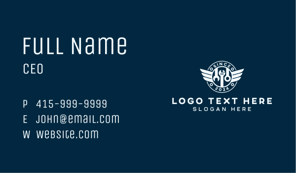 Handyman Wings Wrench Business Card Design Image Preview