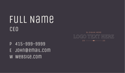 Vintage Luxury Wordmark Business Card Image Preview