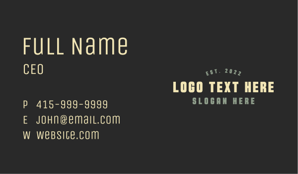 Vintage Masculine Wordmark  Business Card Design Image Preview