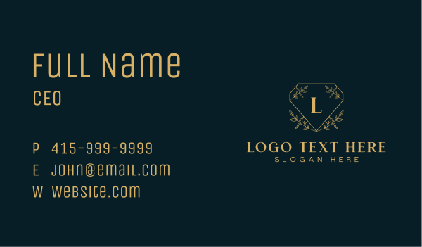 Diamond Floral Jeweler Business Card Design Image Preview