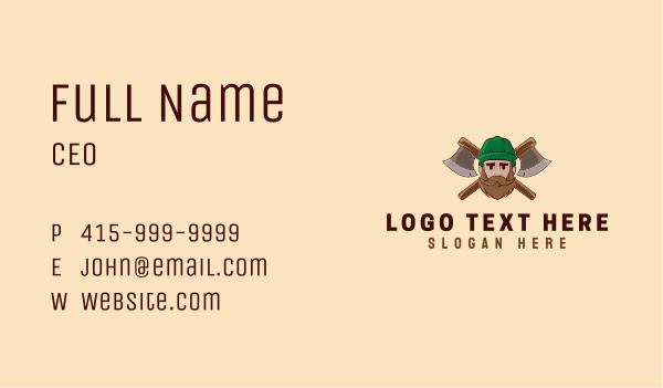 Timber Axe Woodcutter Business Card Design Image Preview