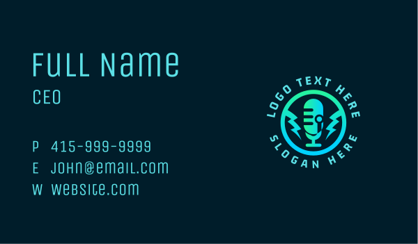 Podcast Microphone Studio Business Card Design Image Preview