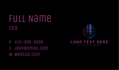 Mic Podcast Recording Business Card Image Preview