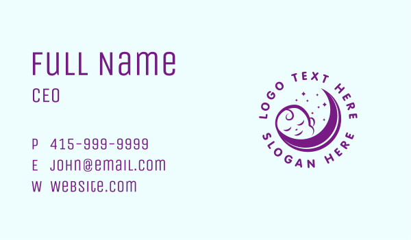 Sleeping Baby Nursery Business Card Design Image Preview