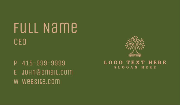 Learning Tree Book Business Card Design Image Preview