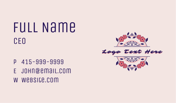 Floral Wreath Boutique Business Card Design Image Preview