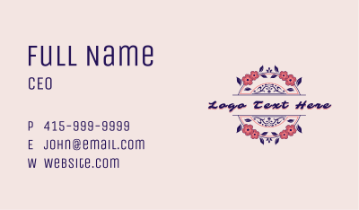 Floral Wreath Boutique Business Card Image Preview