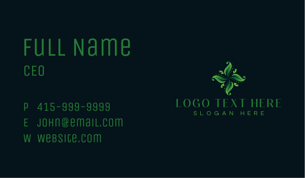  Natural Eco Leaves Business Card Design Image Preview