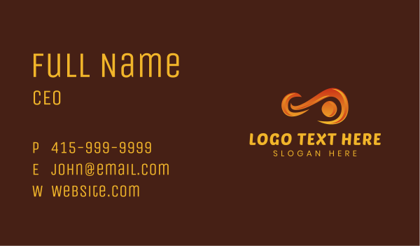 Orange Infinity Loop Business Card Design Image Preview