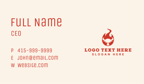 Beef Steak Fire Business Card Design Image Preview