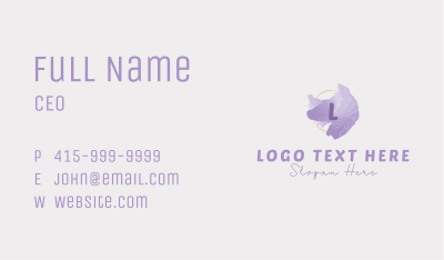 Purple Watercolor Fashion Lettermark Business Card Image Preview