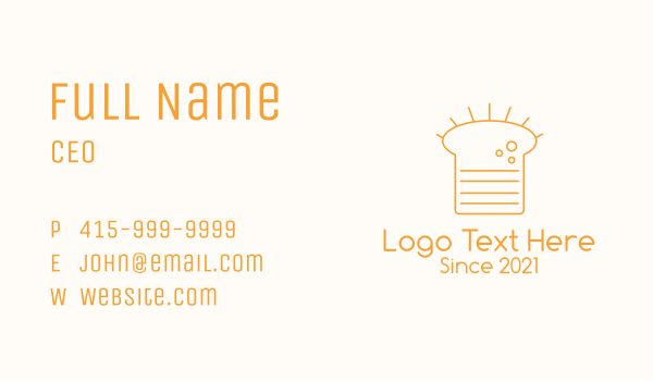 Orange Loaf Outline  Business Card Design Image Preview