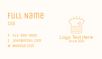 Orange Loaf Outline  Business Card Image Preview