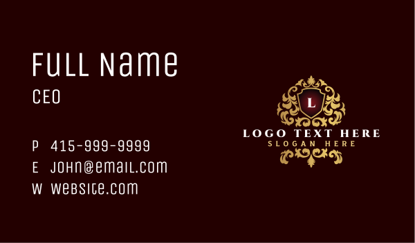 Royal Luxury Shield Business Card Design Image Preview