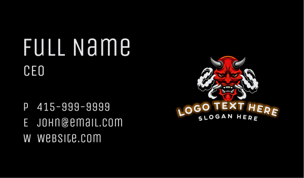 Demon Smoke Gaming Business Card Design Image Preview