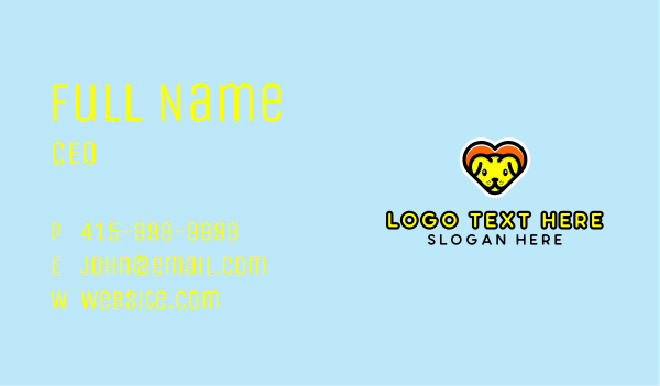 Cute Heart Dog  Business Card Design