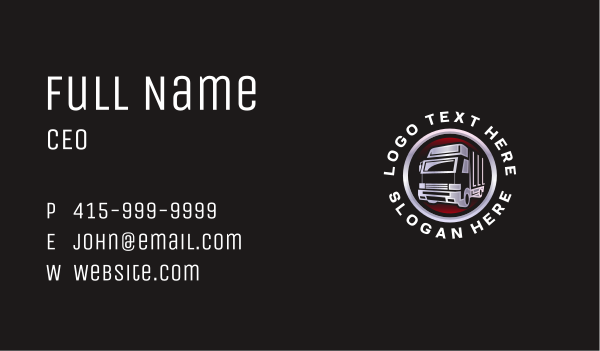 Truck Freight Delivery Business Card Design Image Preview