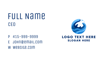 Ocean Surfing Waves  Business Card Image Preview