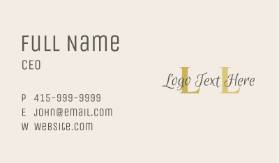 Premium Beautician Lettermark Business Card Image Preview