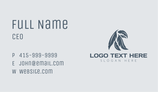 Tribal Bird Feather Business Card Design Image Preview