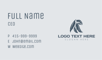 Tribal Bird Feather Business Card Image Preview