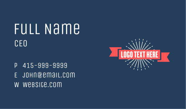 Classic Banner Wordmark  Business Card Design Image Preview