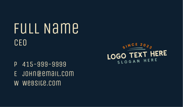 Playful Entertainment Wordmark Business Card Design Image Preview