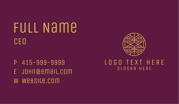 Abstract Elegant Gold Emblem  Business Card Design Image Preview