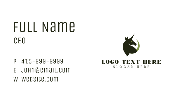 Green Gamer Unicorn Business Card Design Image Preview