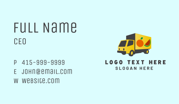 Fresh Fruit Truck Business Card Design Image Preview