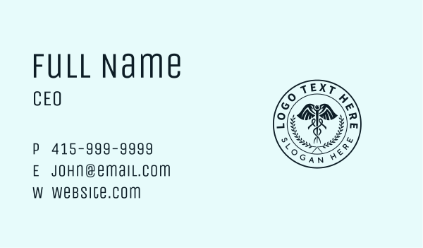 Medical Hospital Caduceus Business Card Design Image Preview