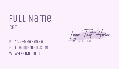 Purple Feminine Brand Business Card Image Preview